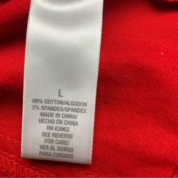 Dress barn Vibrant Red Jean Jacket Some Stretch EUC L - Picture 5 of 8